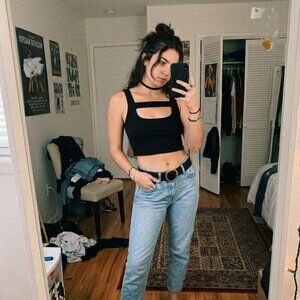 Women's LNA Tank top Size XS crop cut out Y2k Whimsigoth Punk Fairy Coquette